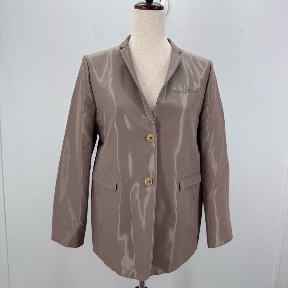 Jil Sander Shiny Blazer Women 40 Quiet Luxury Capsule Italy Career Office Preppy - Picture 1 of 9